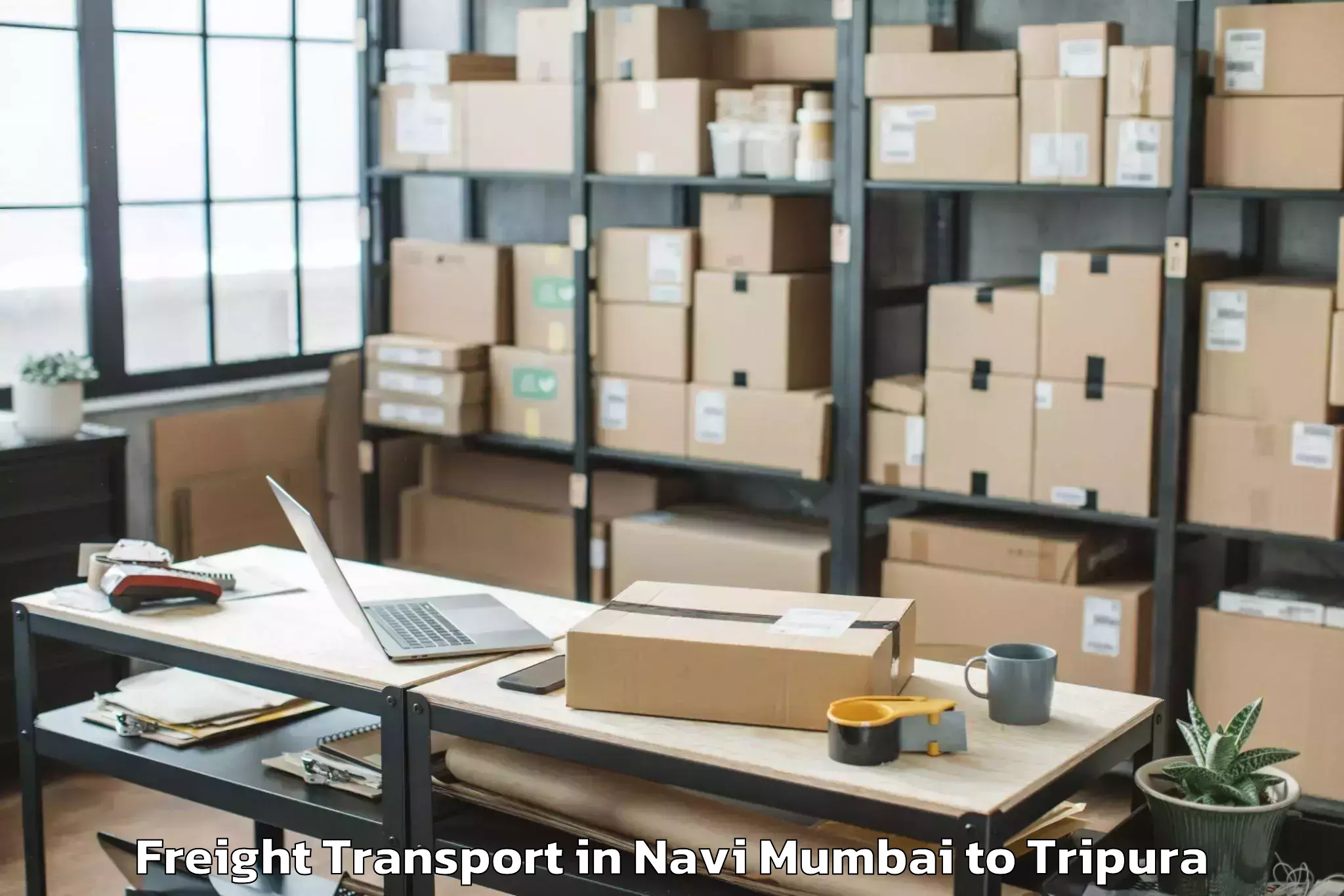 Hassle-Free Navi Mumbai to Manughat Freight Transport